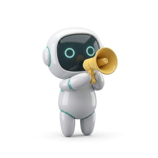 Recrtr robot shouting into a megaphone
